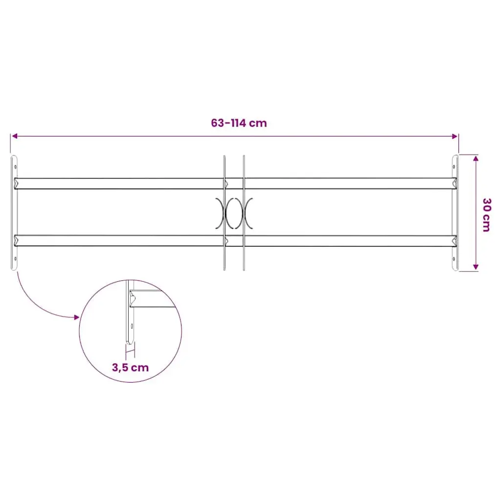 Adjustable Security Grille for Windows Protection 700-1050 mm Silver