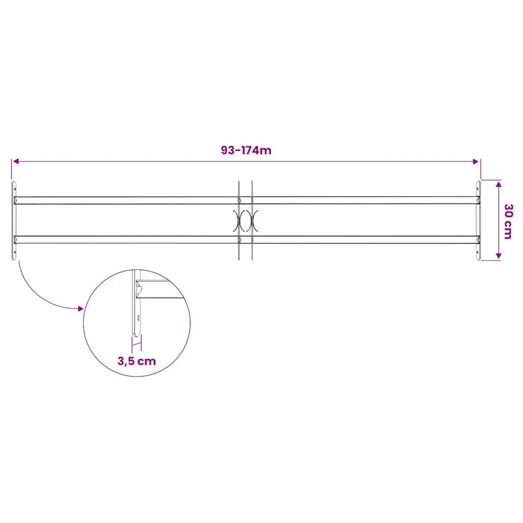 Security Grille Adjustable Window Protection 1000-1500mm Silver 2 Crossbars
