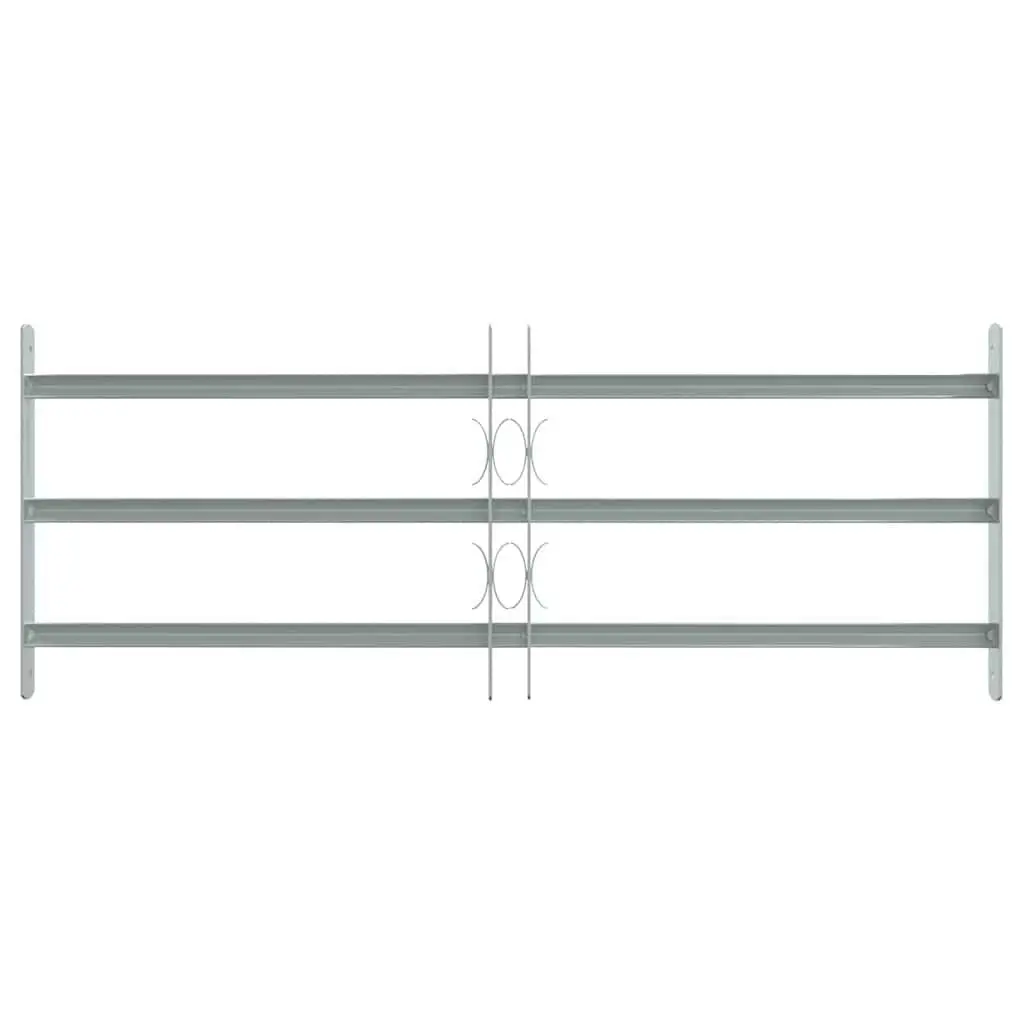Security Grille Adjustable for Windows 3 Crossbars 700-1050 mm Silver