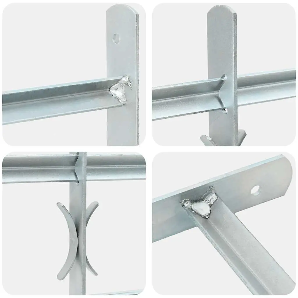 Security Grille Adjustable for Windows 3 Crossbars 700-1050 mm Silver