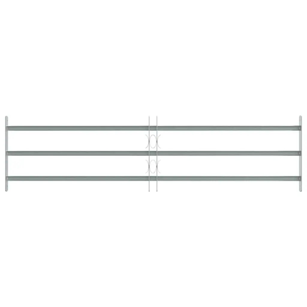 Security Grille Window Protection Adjustable 1000-1500mm Silver 3 Crossbars