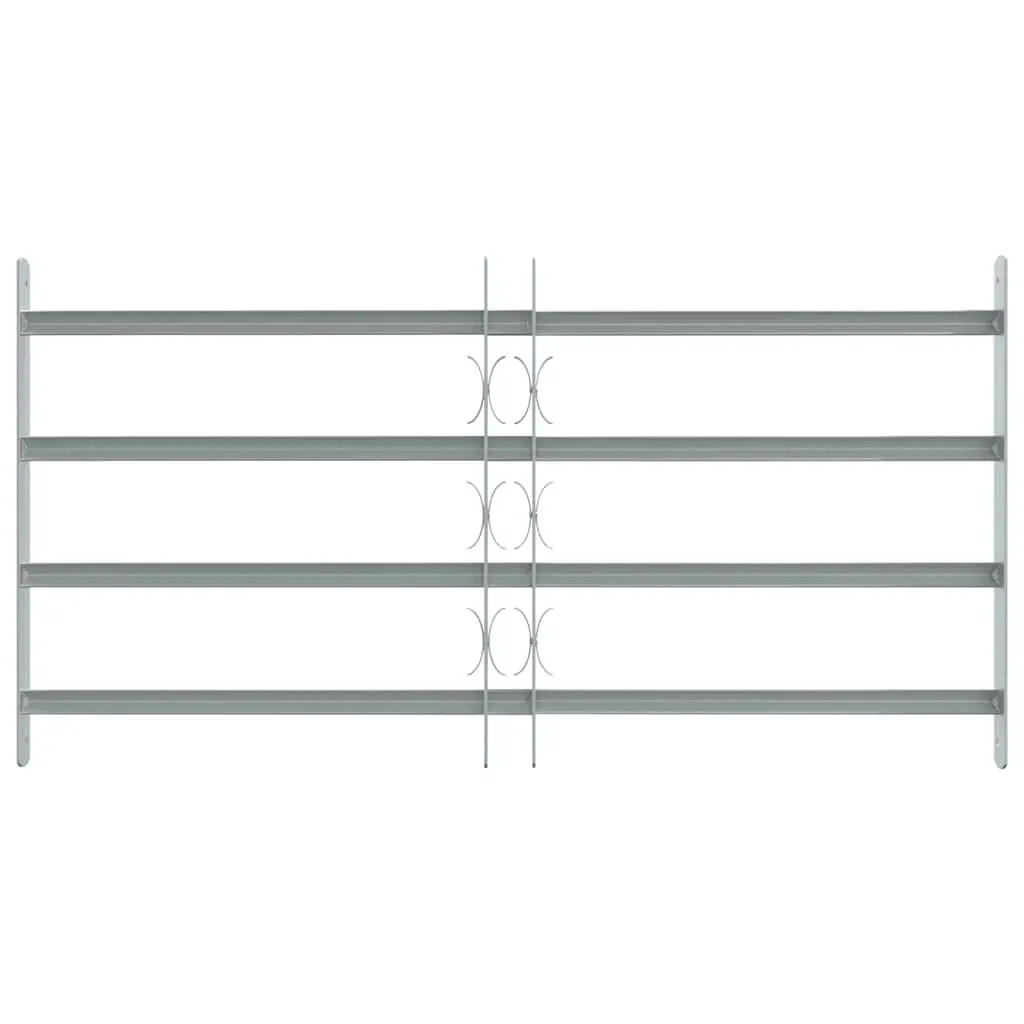 Security Grille Adjustable Window 700-1050 mm Silver Steel 4 Crossbars