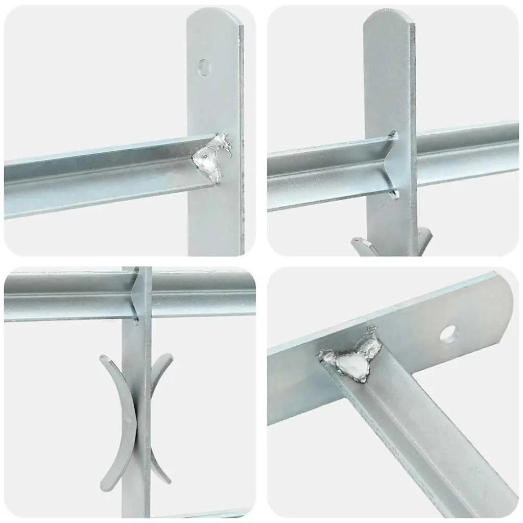Security Grille Adjustable Window 700-1050 mm Silver Steel 4 Crossbars