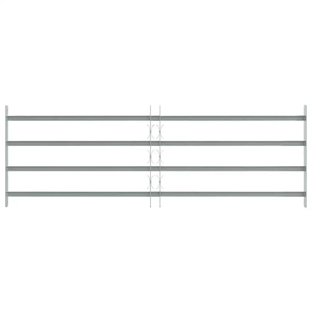 Security Grille Window Protection Adjustable 1000-1500mm Silver 4 Crossbars