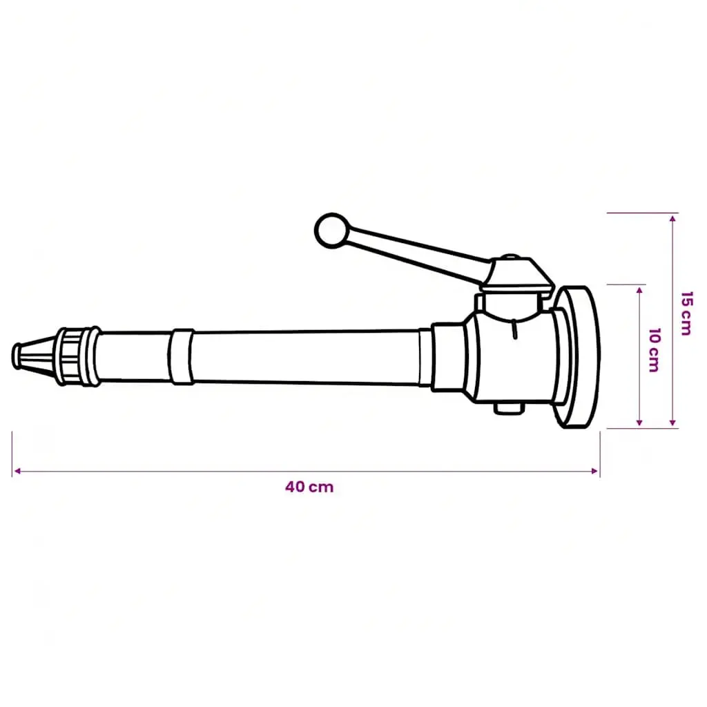 Fire Hose Nozzle C Coupling Emergency Water Control 50 mm Aluminium Plastic