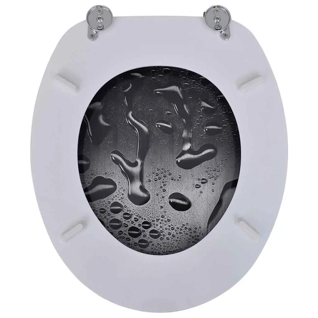 Toilet Seat Hard Close Lid MDF Multicolour Adjustable Hinge Width 12 to 20 cm