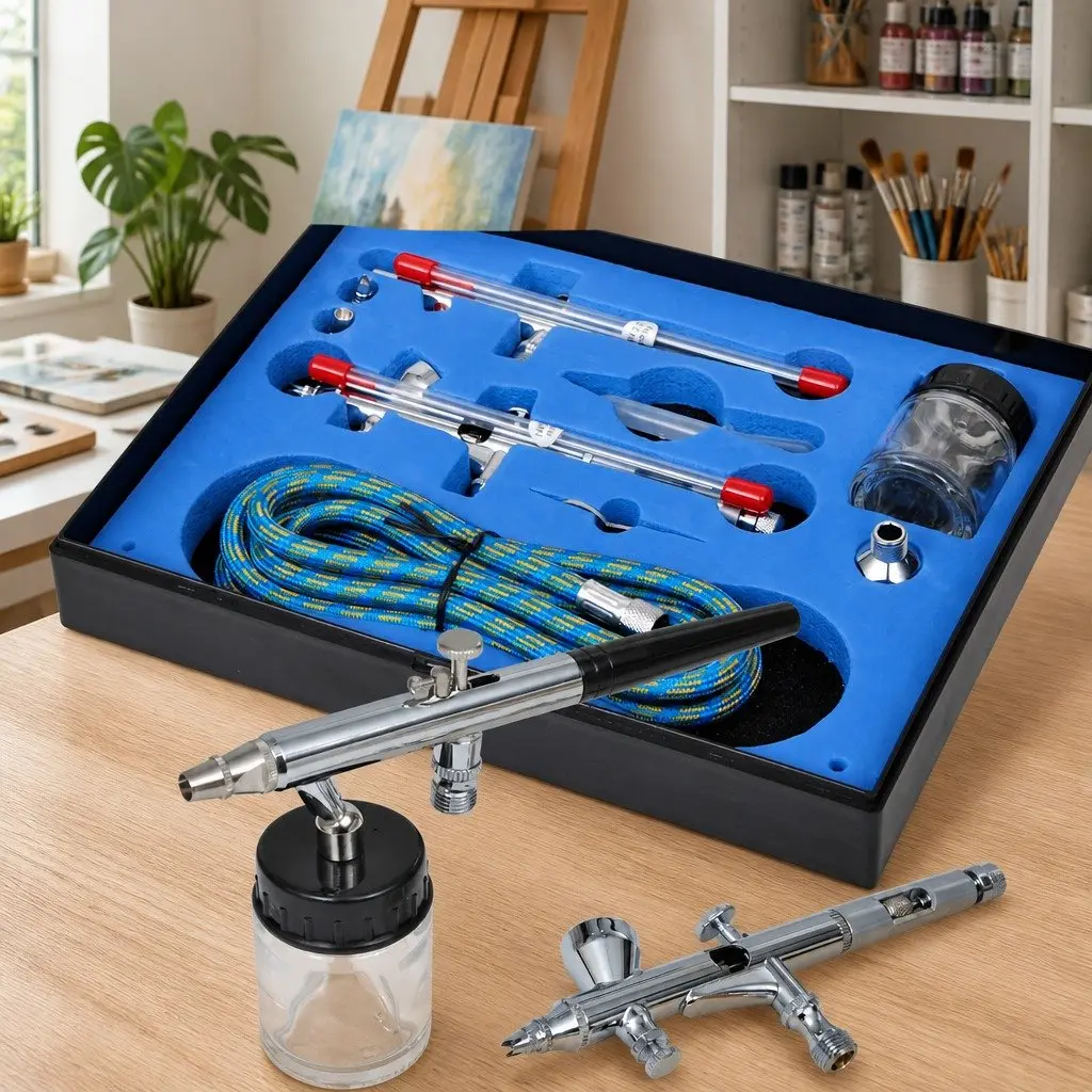 Airbrush Set with 2 Spray Guns and Case
