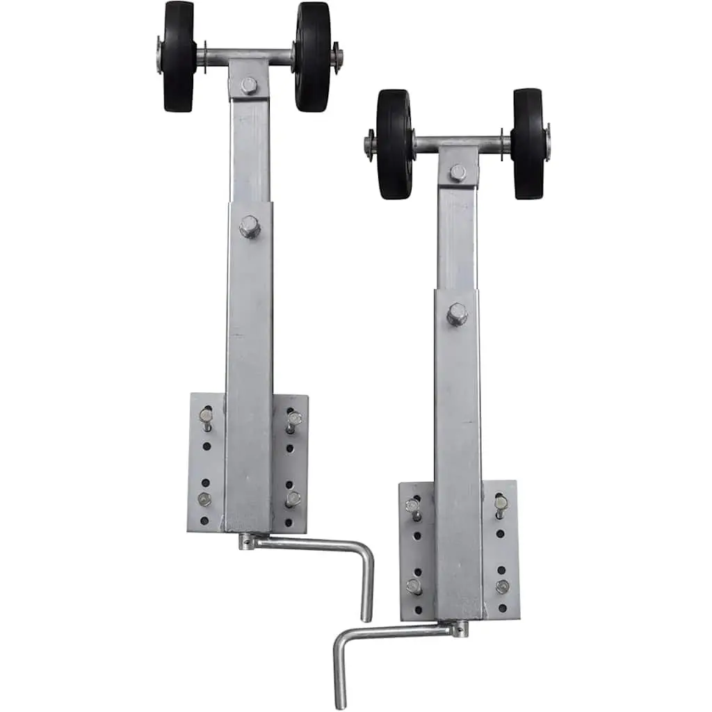 Boat Trailer Double Roller Bow Support Set of 2 Adjustable 59–84 cm Silver