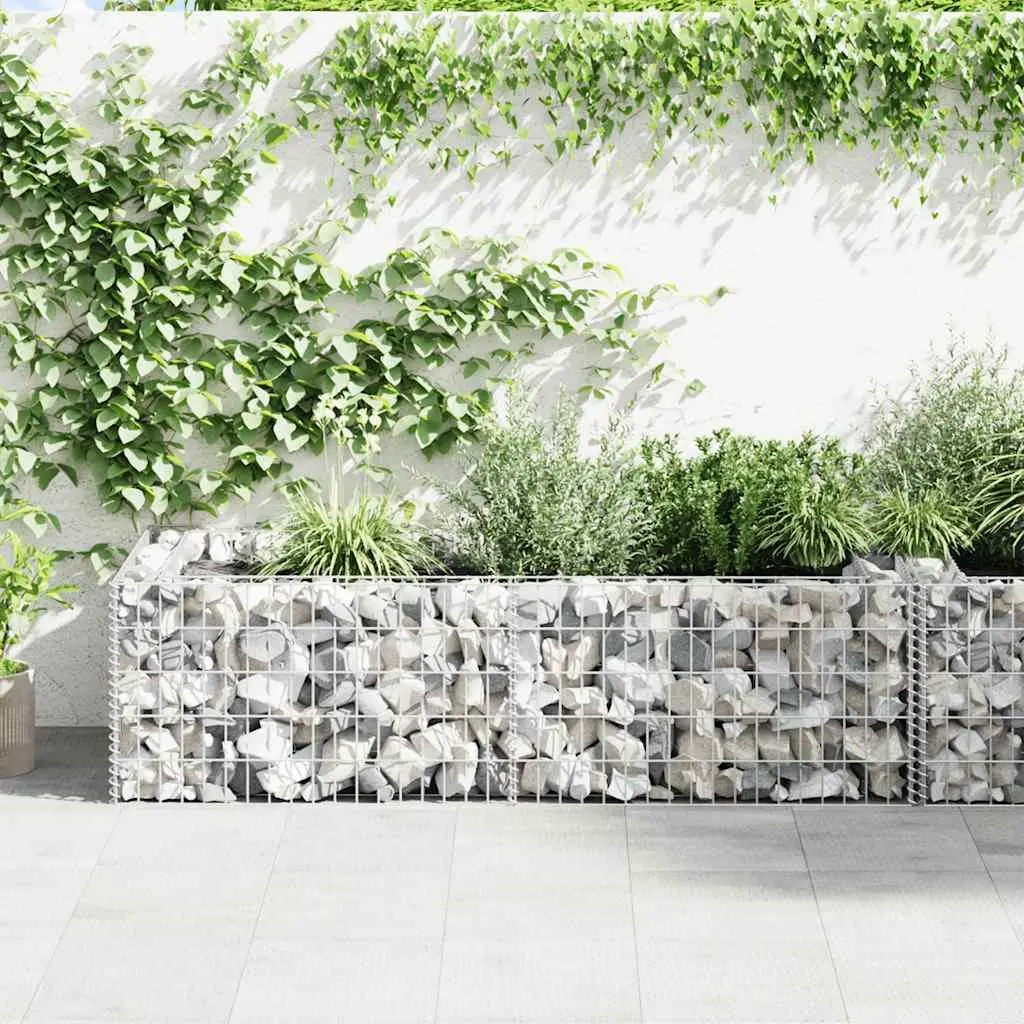 Gabion Planter Garden Border Raised Bed 180 x 90 x 50 cm Silver