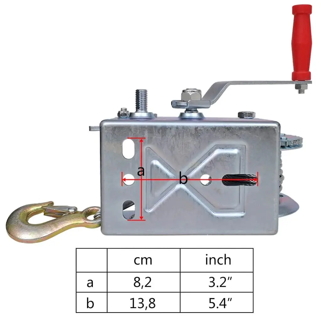 Hand Winch 1130kg Heavy Duty Pulling Tool 10m Cable for Truck Trailer Hoist Lift