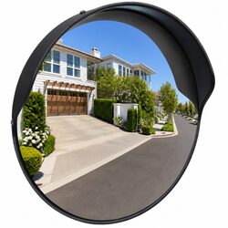 Reliable 30cm Black Convex Traffic Mirror for Safety