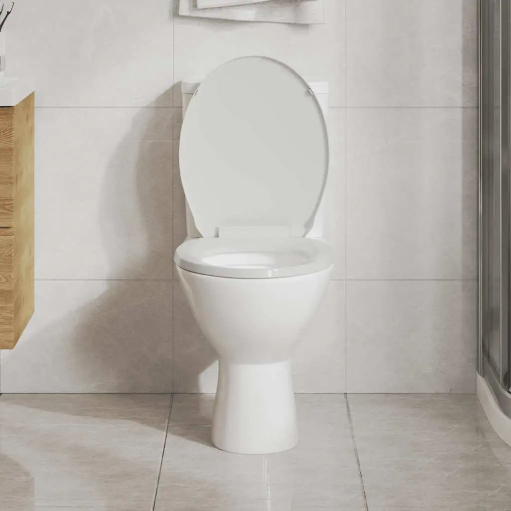 Oval Soft-Close Toilet Seat White Standard Size Bathroom Accessory