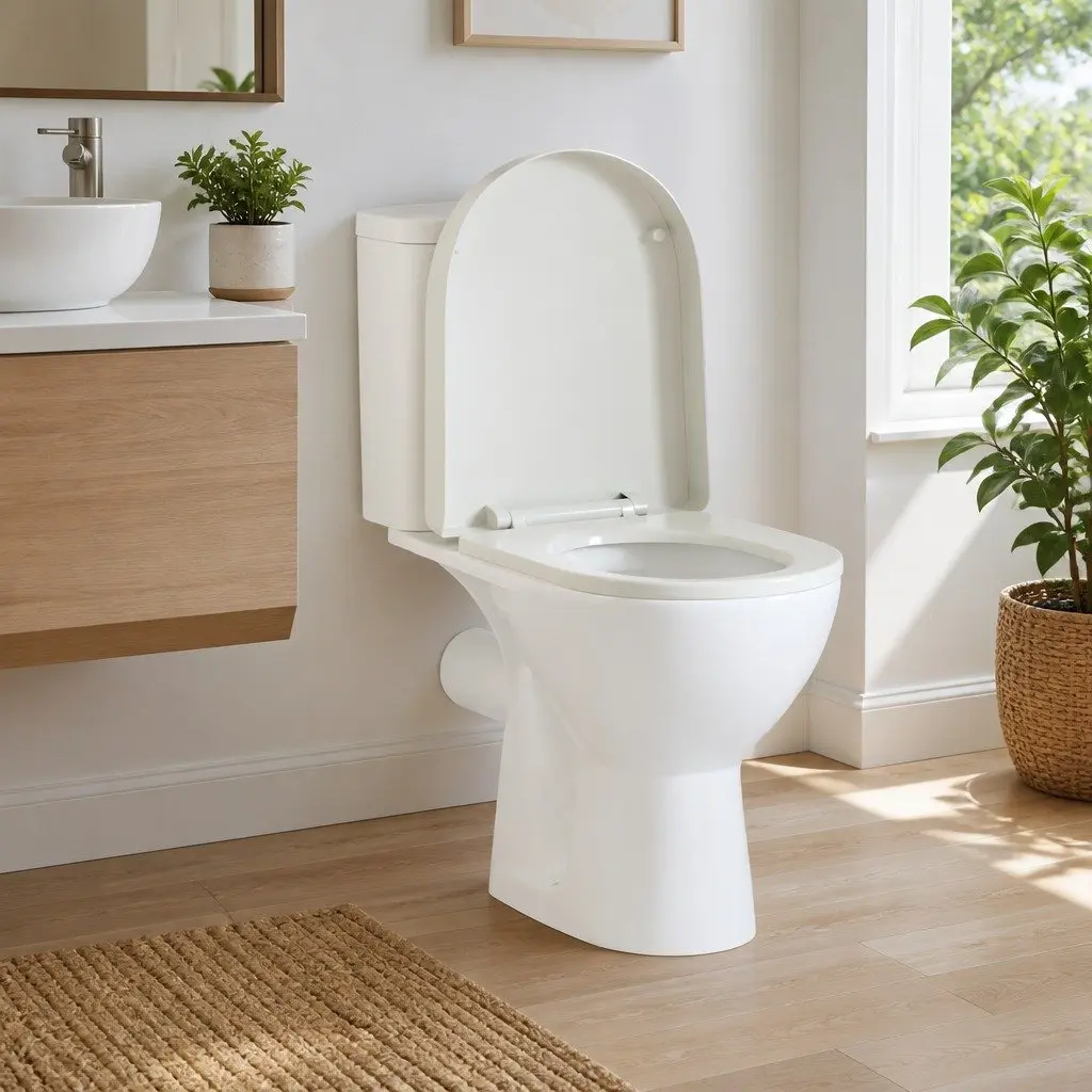 White Square Toilet Seat with Soft Close Technology