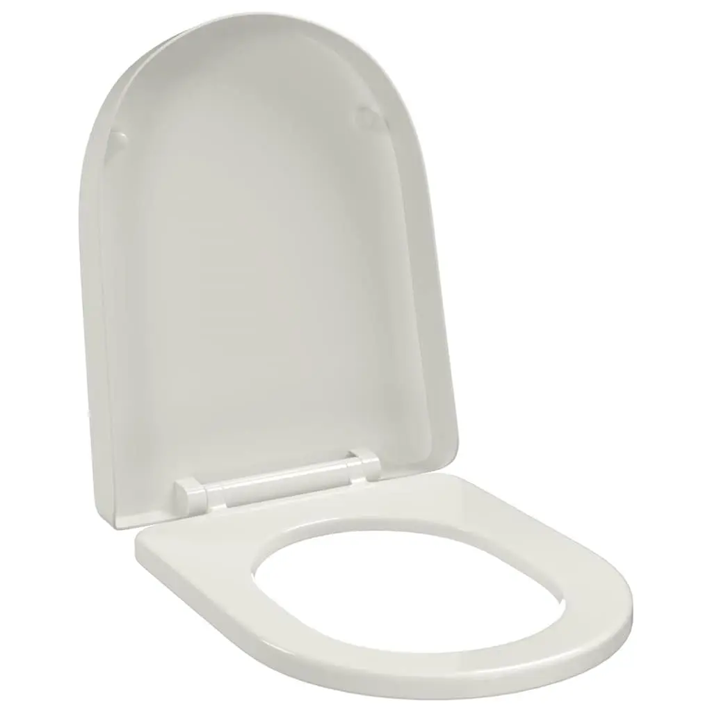 White Square Toilet Seat with Soft Close Technology