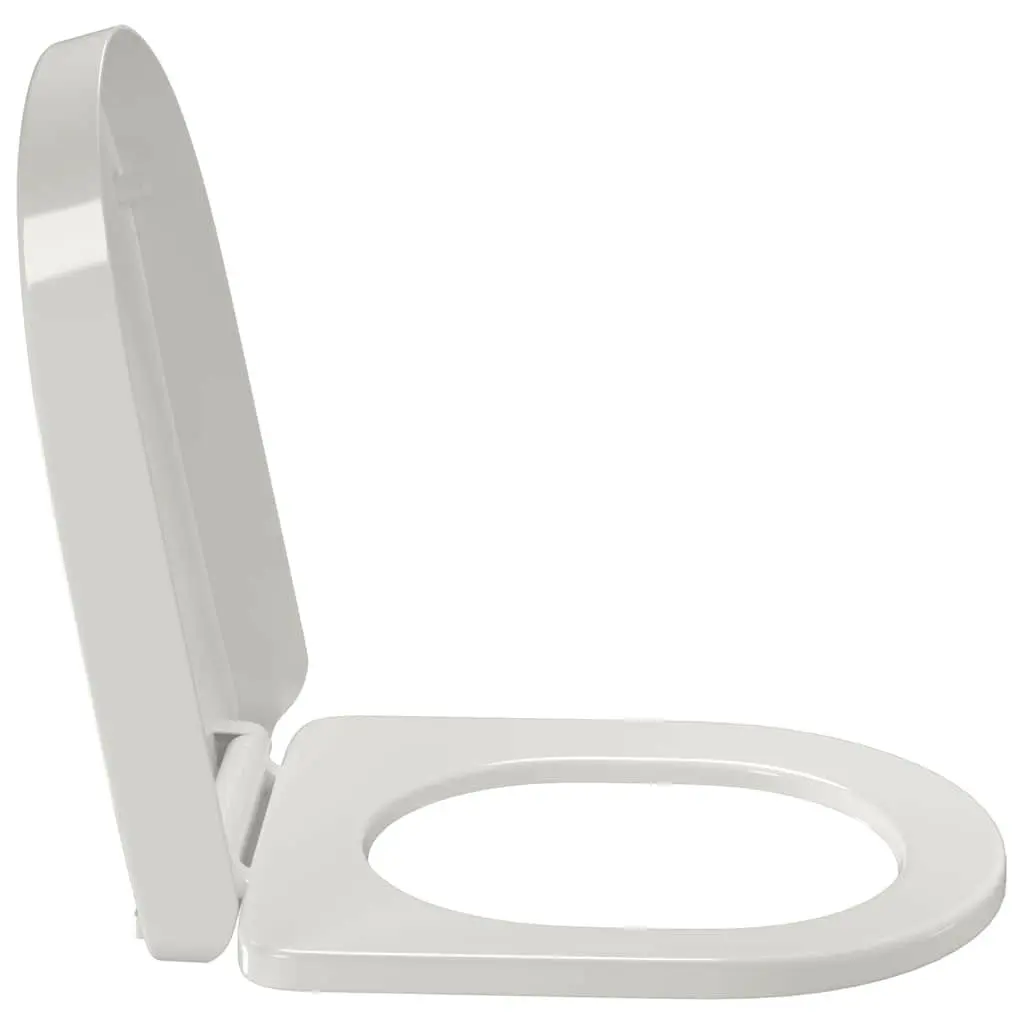 White Square Toilet Seat with Soft Close Technology