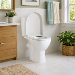 White Square Toilet Seat Soft-close Quick-release WC Bathroom Fixture Standard