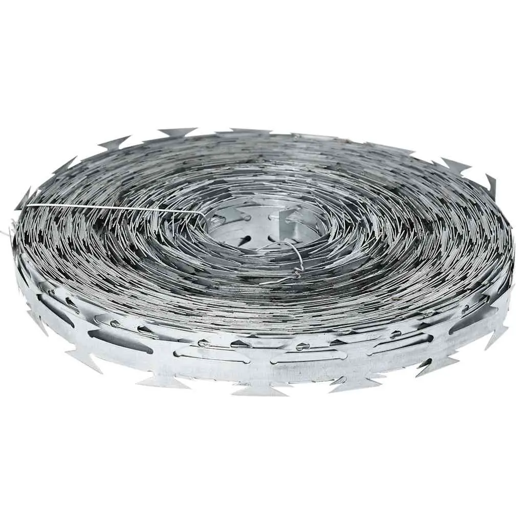 Razor Wire Security Barrier 100m Galvanised Steel Outdoor Garden Fence White