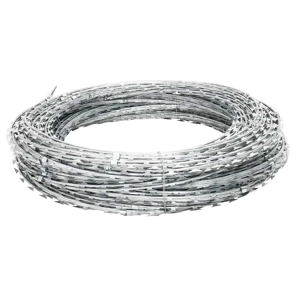 Clipped Concertina Razor Wire 100m Garden Fence Security Barbed Silver