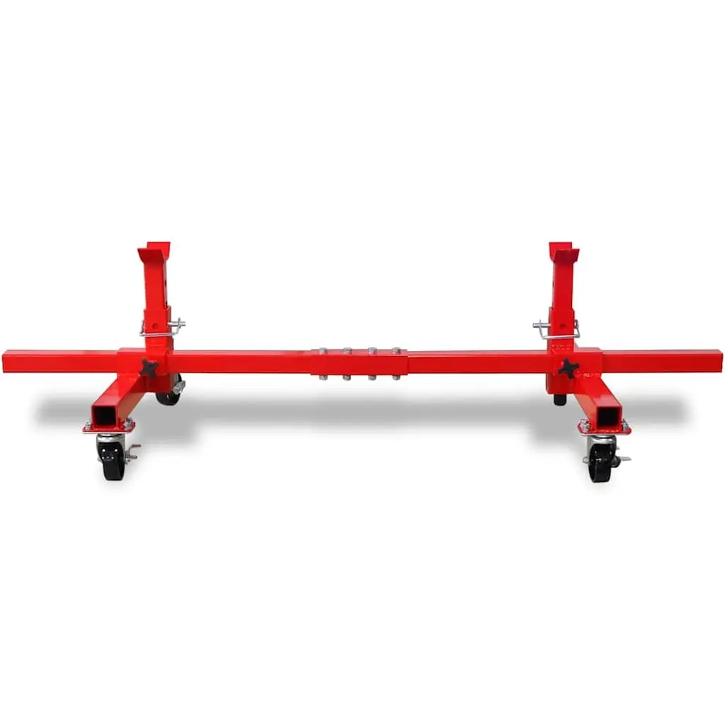 Mobile Axle Stand Heavy Duty Vehicle Support Adjustable Height Red