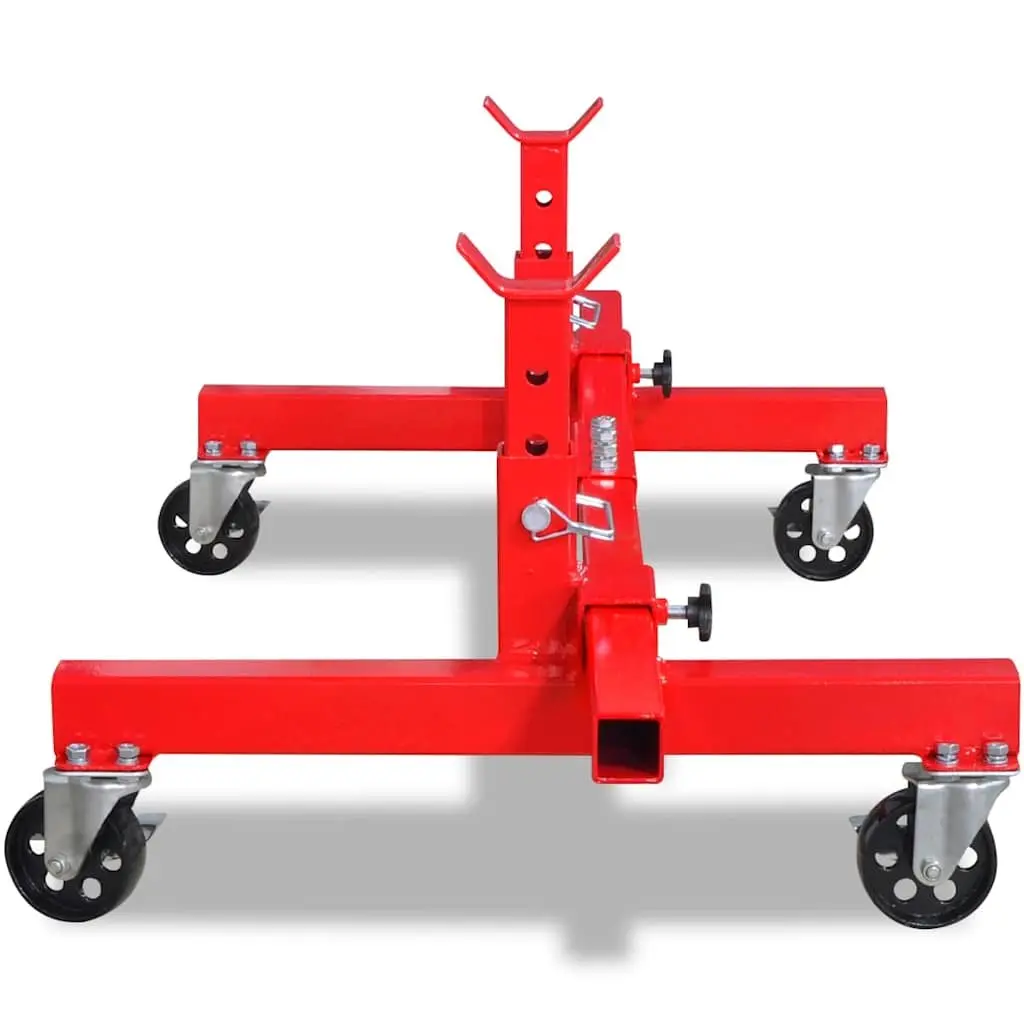 Mobile Axle Stand Heavy Duty Vehicle Support Adjustable Height Red