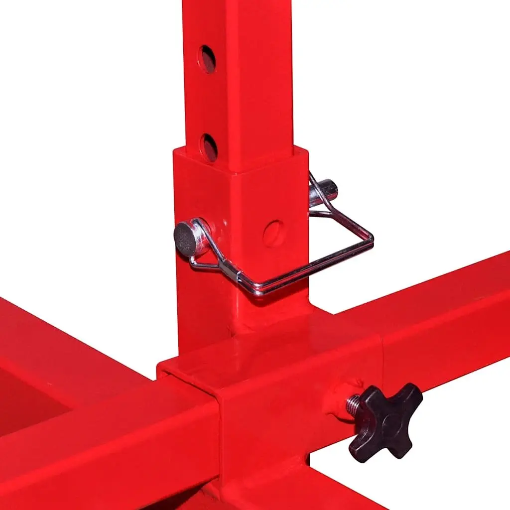 Mobile Axle Stand Heavy Duty Vehicle Support Adjustable Height Red