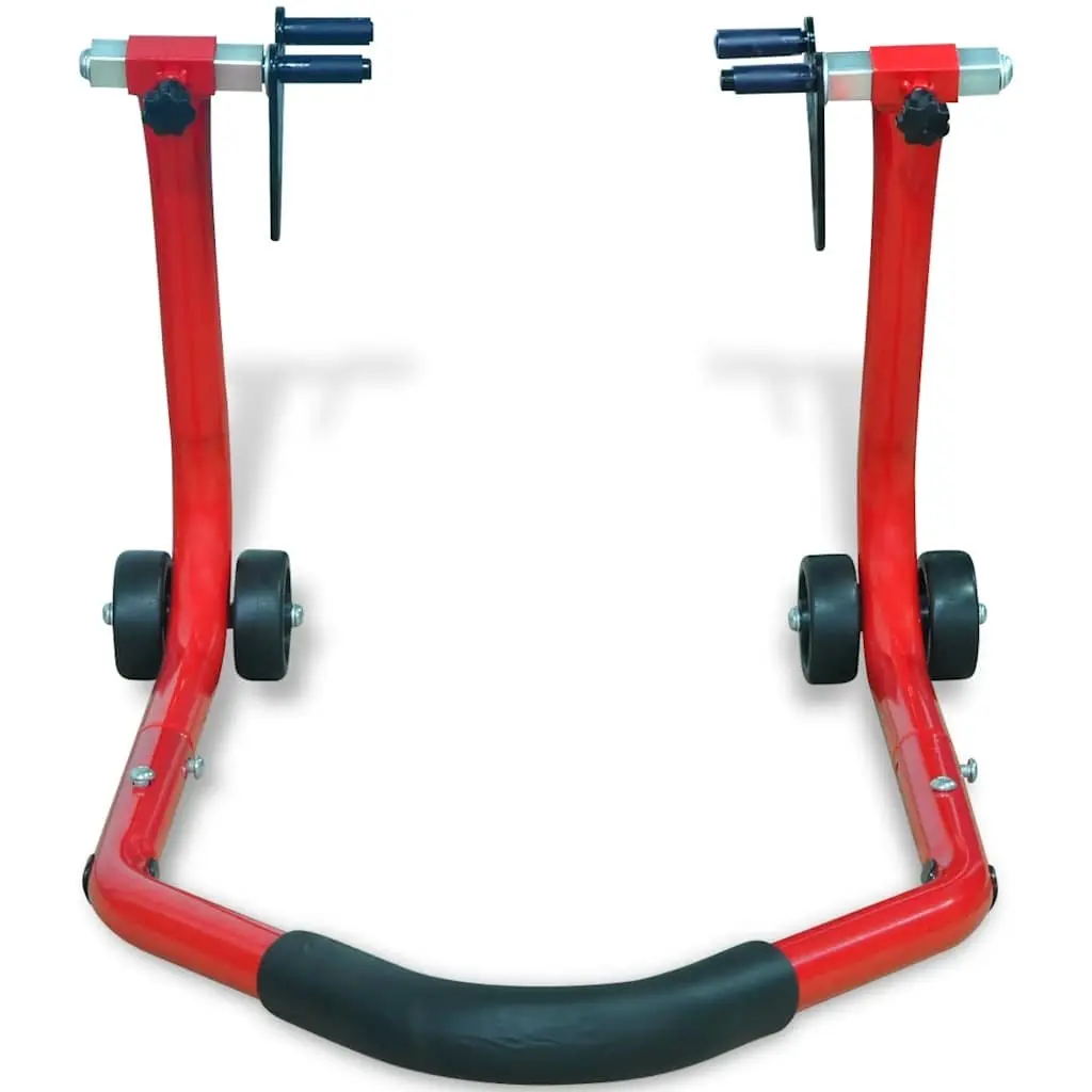 Motorcycle Front Stand Adjustable Lifting Tool Steel Red