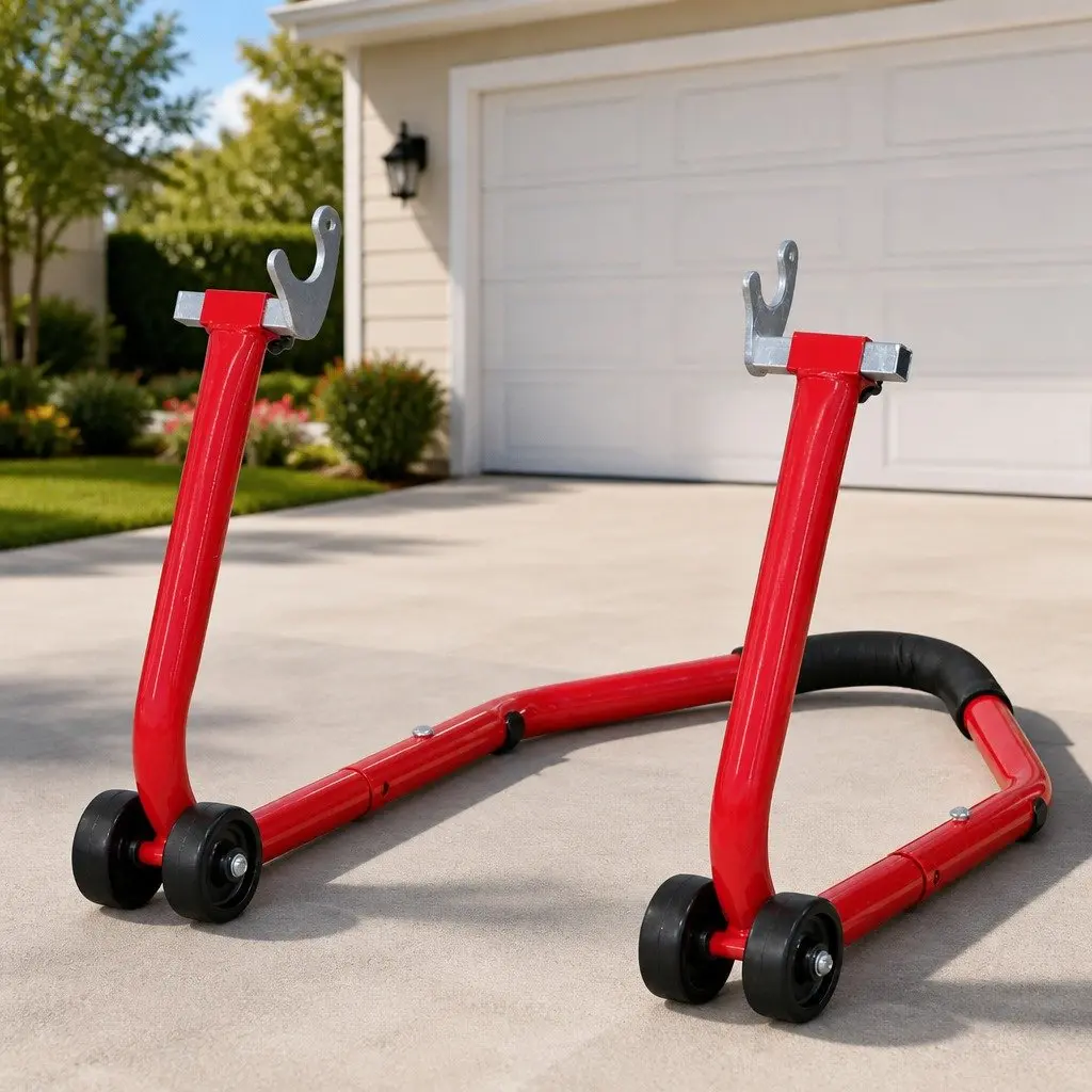 Motorcycle Rear Stand Adjustable Swing Arm Support Tool Red