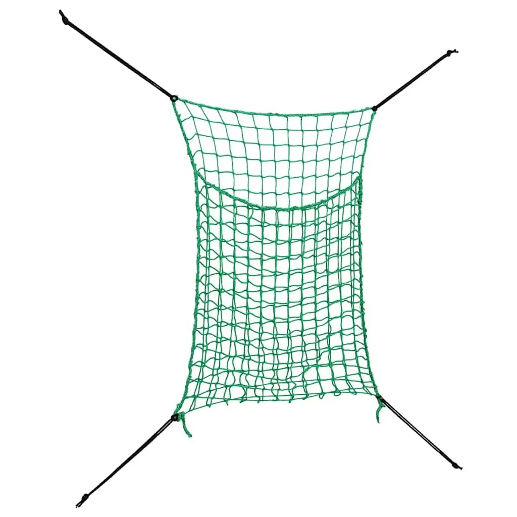 Hay Nets 2 Piece Feeding 0.9x1 m Green PP Mesh Rectangular for Horse Pony Livestock