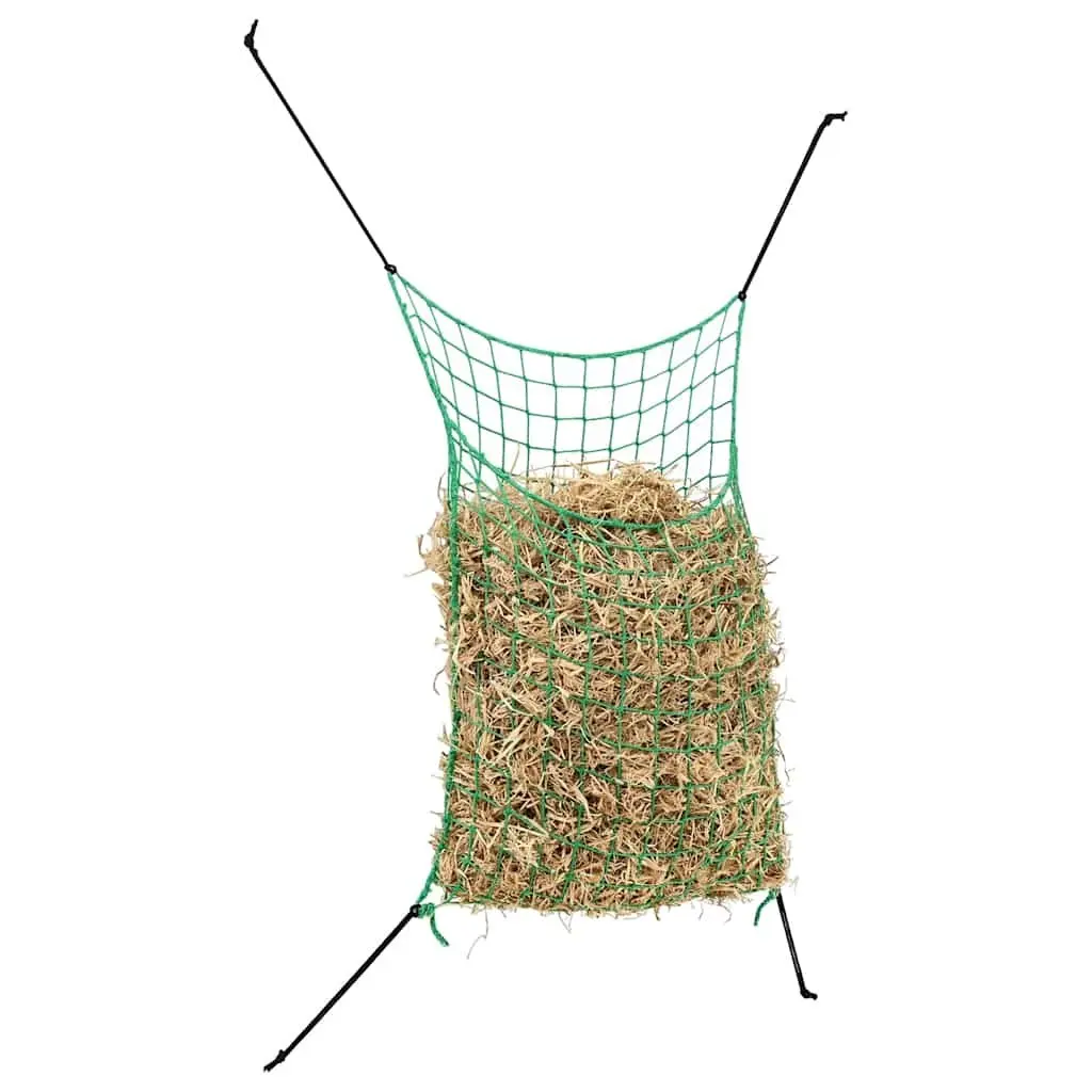 Hay Nets 2 Piece Feeding 0.9x1 m Green PP Mesh Rectangular for Horse Pony Livestock