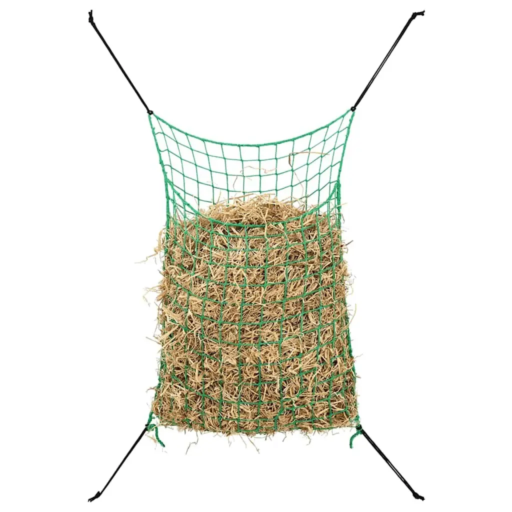 Hay Nets 2 Piece Feeding 0.9x1 m Green PP Mesh Rectangular for Horse Pony Livestock