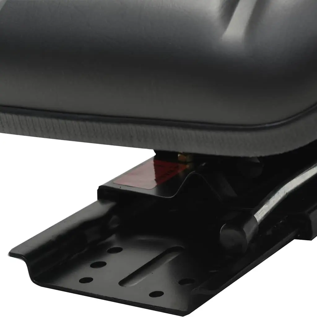 Tractor Seat with Suspension Heavy Duty Black Steel Frame Water Resistant PVC Padded