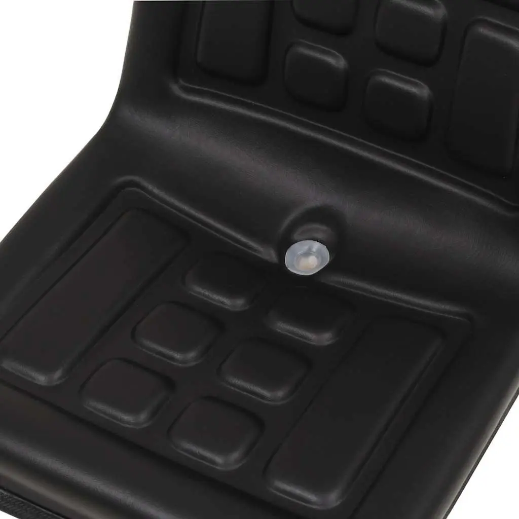 Universal Tractor Seat Black Padded Backrest Sliding Tracks