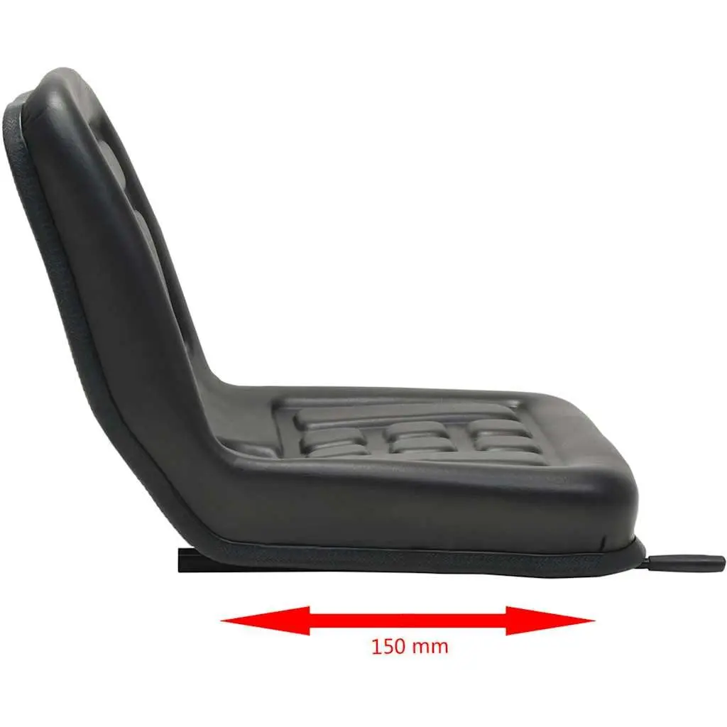 Universal Tractor Seat Black Padded Backrest Sliding Tracks