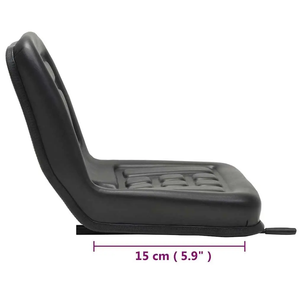 Universal Tractor Seat Black Padded Backrest Sliding Tracks