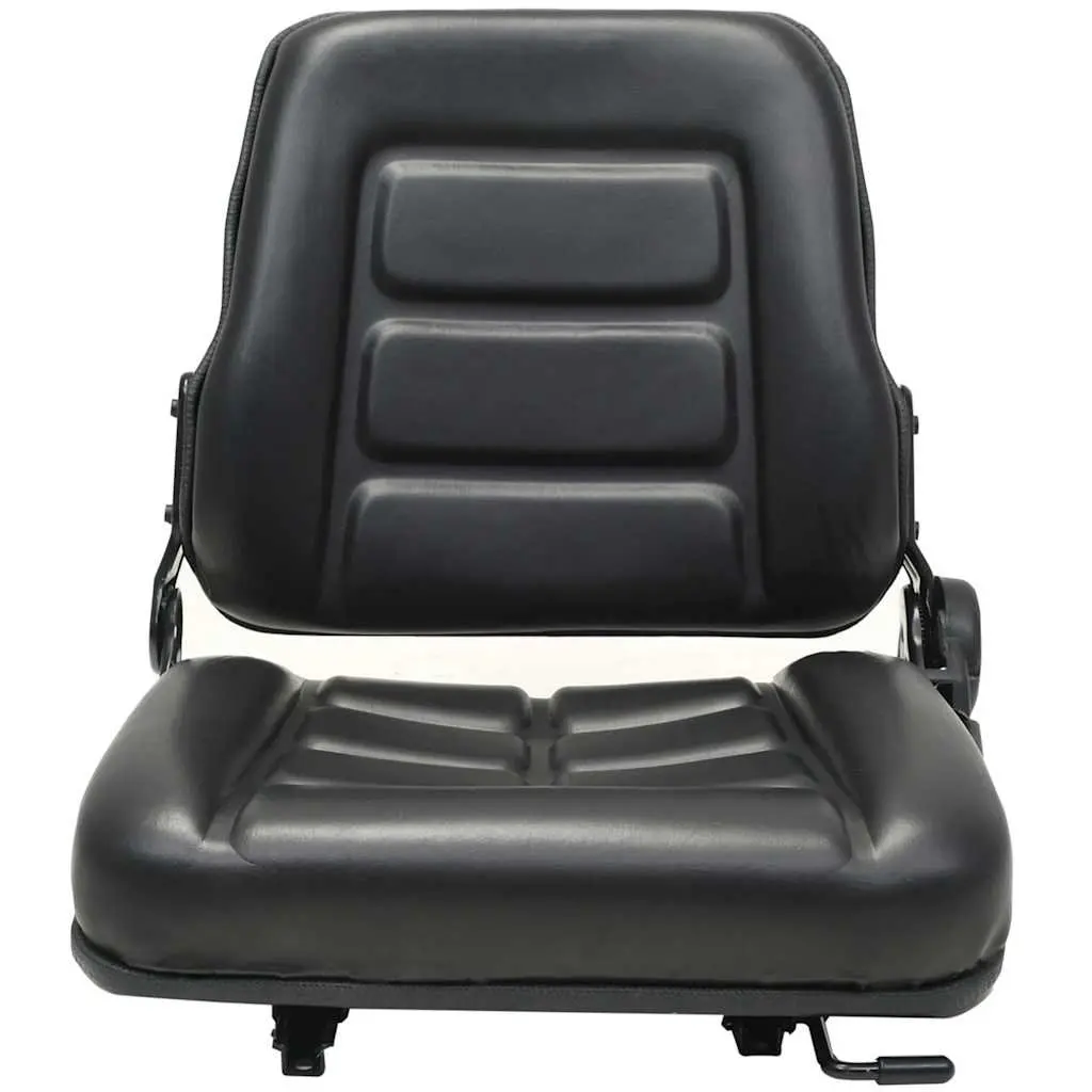 Tractor Forklift Seat Adjustable Backrest Black Padded Heavy Duty