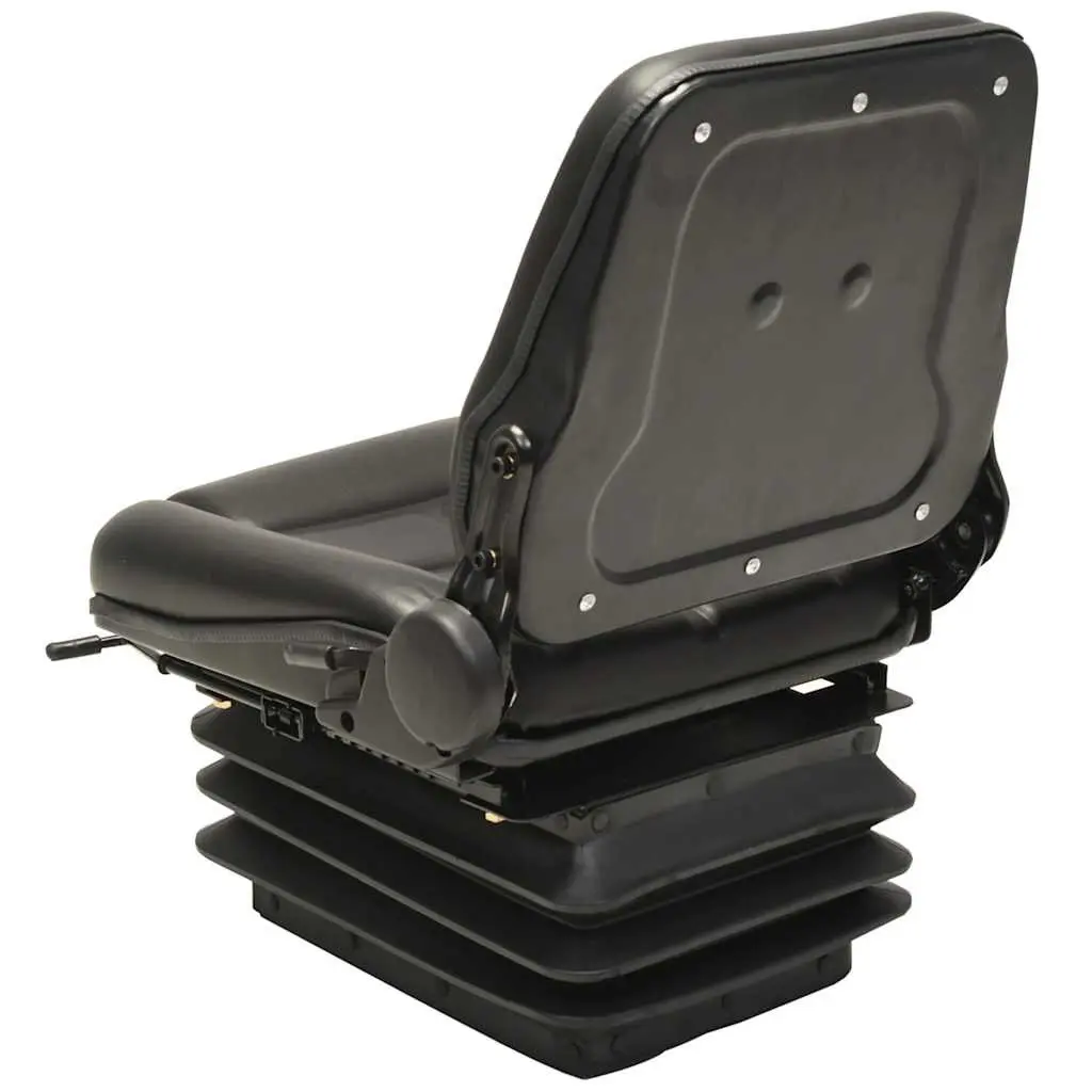 Heavy Duty Forklift and Tractor Seat Adjustable Backrest Suspension System Black