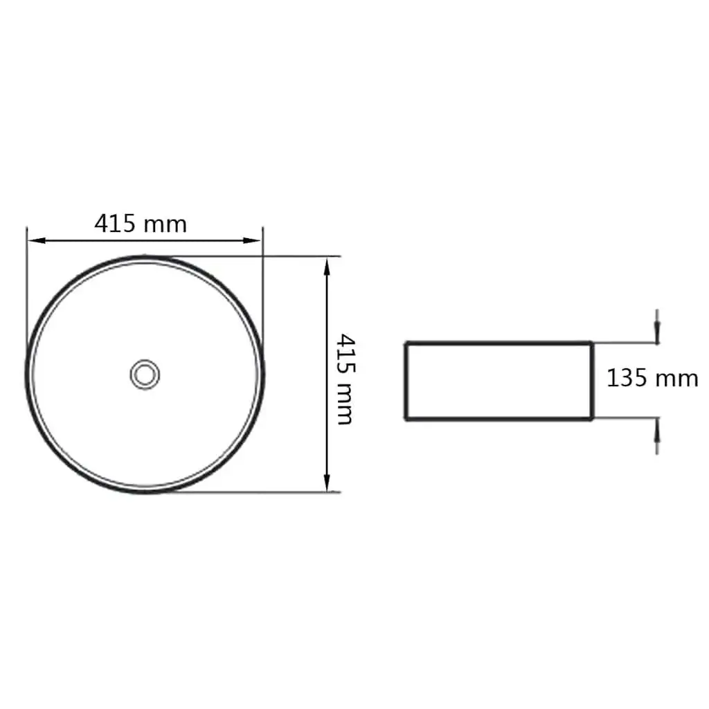 Round Ceramic Bathroom Basin with Easy Care