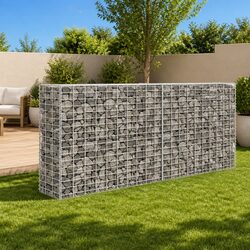 Gabion Basket Galvanised Steel Fence Panel Retaining Wall Garden Barrier