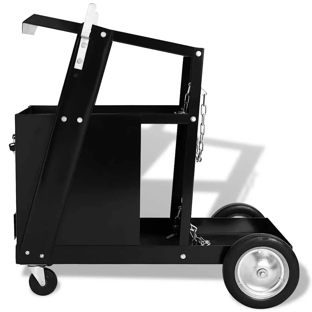 Welding Cart Tool Storage Organiser Mobile Trolley Black Steel 4 Drawers