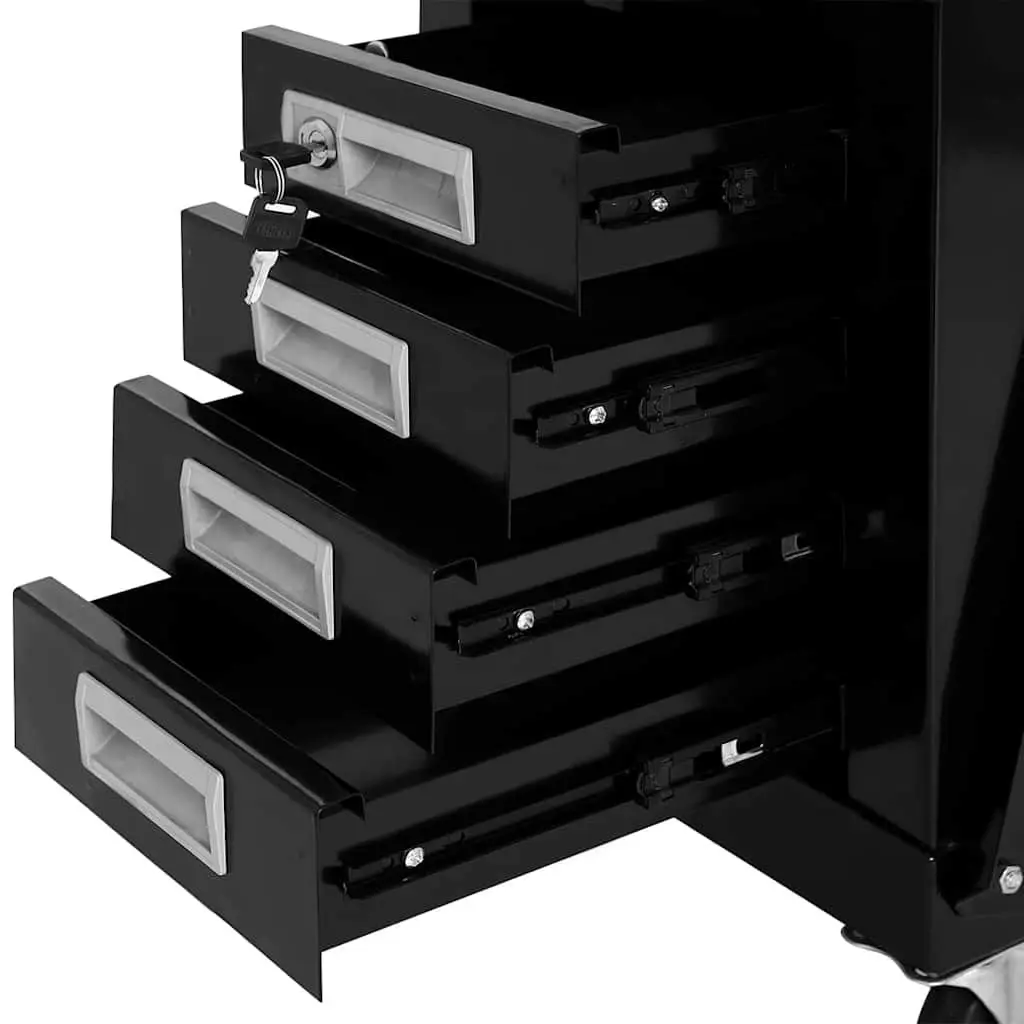 Welding Cart Tool Storage Organiser Mobile Trolley Black Steel 4 Drawers