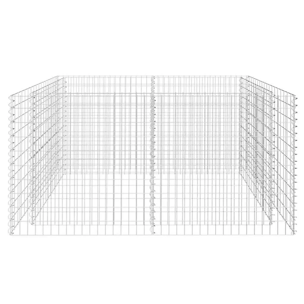 Gabion Raised Bed Garden Border Planter 180x90x100cm Silver Steel Mesh