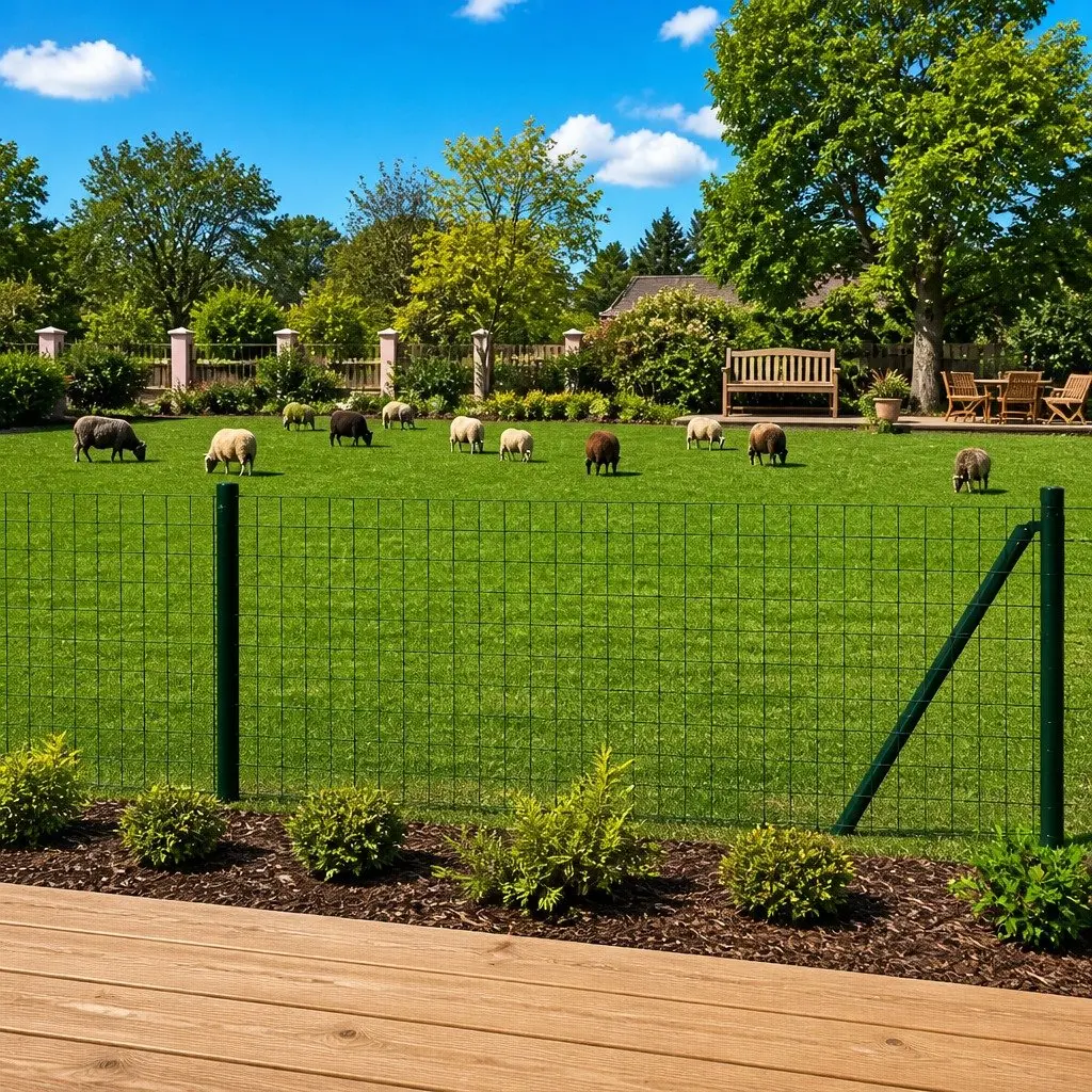Steel Wire Mesh Fence Panel Green 25x1 m Garden Perimeter Barrier