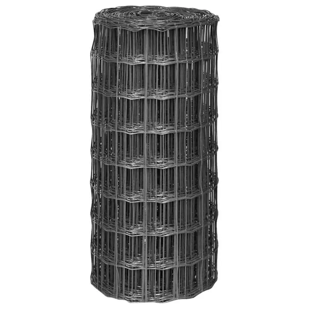 Steel Wire Mesh Panel Garden Fencing 25m Grey Poultry Livestock Barrier