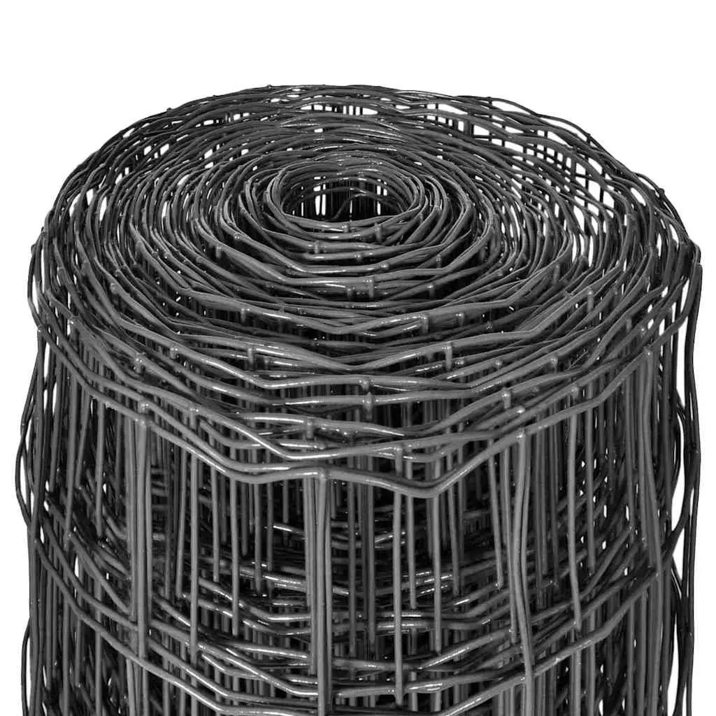 Steel Wire Mesh Panel Garden Fencing 25m Grey Poultry Livestock Barrier