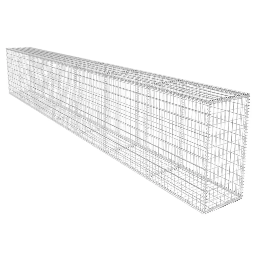 Gabion Wall Panel Retaining Barrier 600 x 50 x 100 cm Galvanised Steel Silver