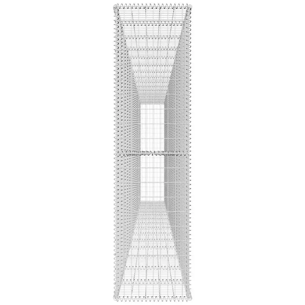 Gabion Wall Panel Retaining Fence 6 Metre Galvanised Steel Silver