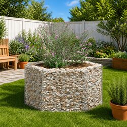 Hexagonal Gabion Raised Bed Garden Planter Border Flower Box Outdoor Patio