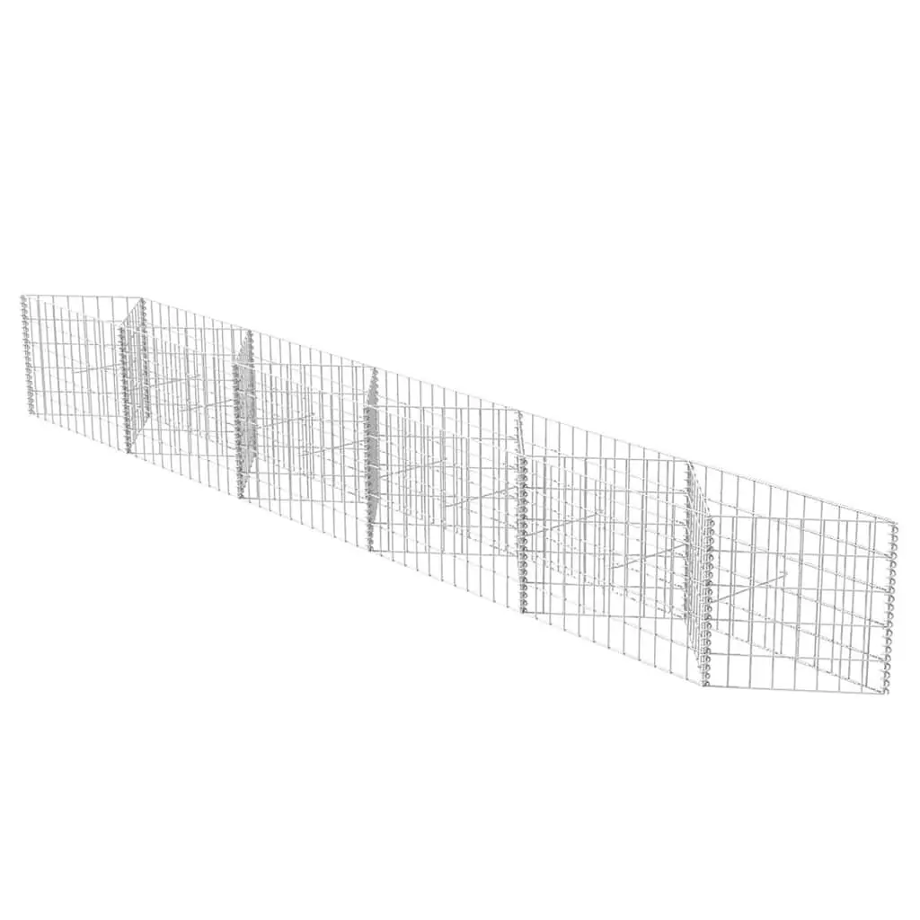 Galvanised Steel Gabion Basket Garden Barrier Retaining Wall 300x30x50cm Silver