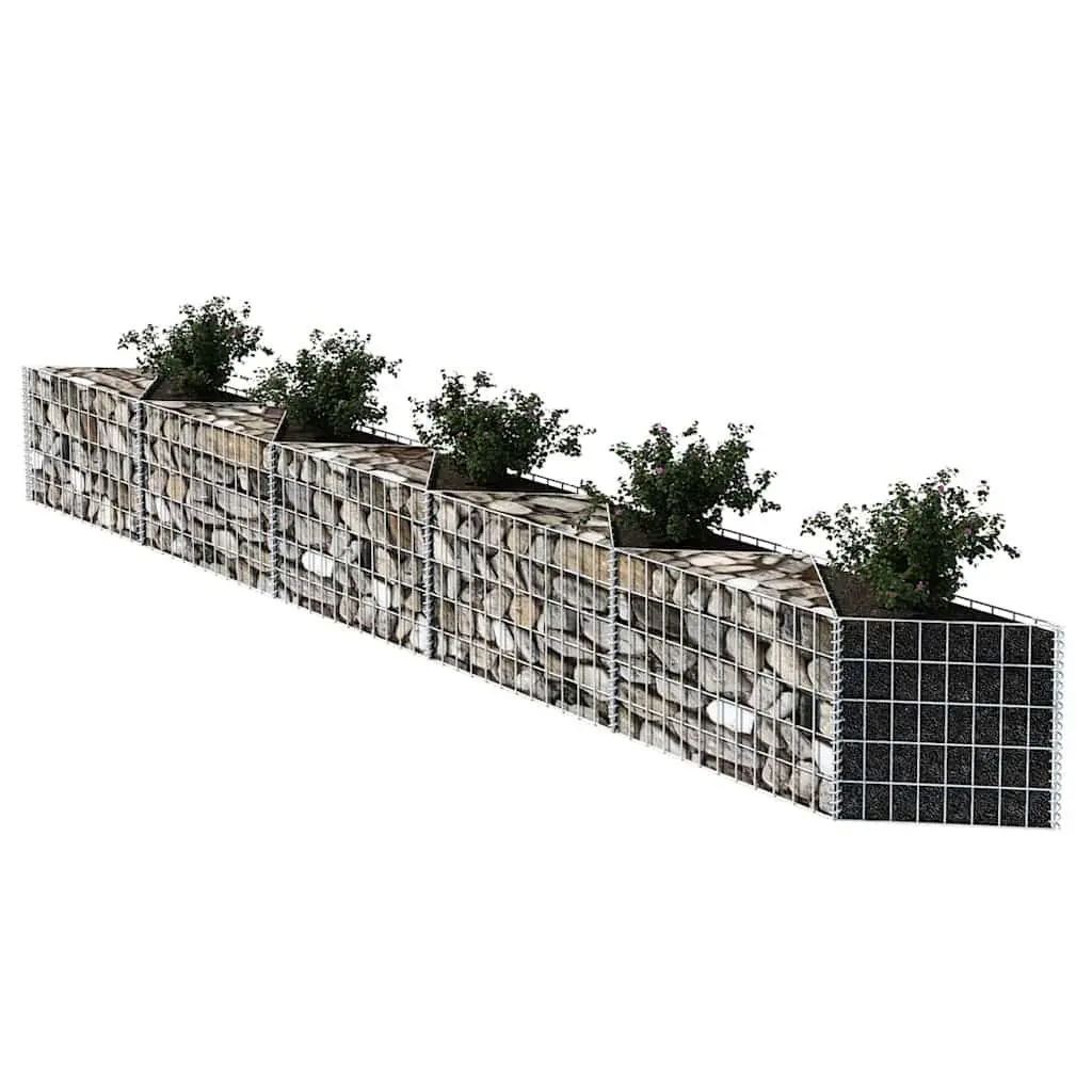 Galvanised Steel Gabion Basket Garden Barrier Retaining Wall 300x30x50cm Silver