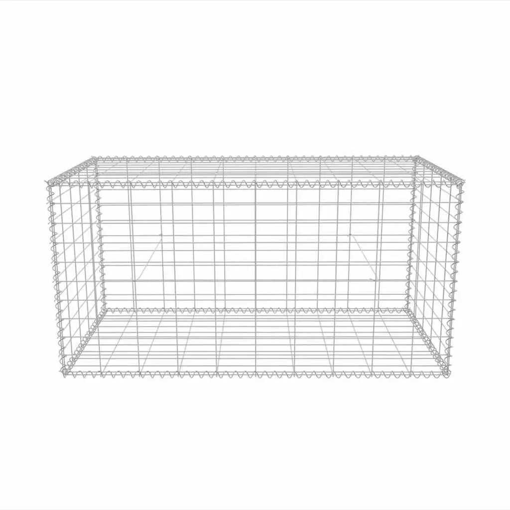 Gabion Basket Galvanised Steel Retaining Wall Garden Barrier 100 x 50 x 50 cm Silver